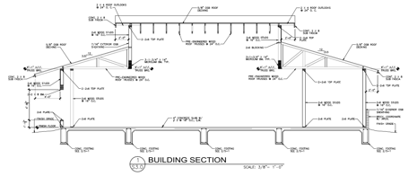 Building section of Crosby-Meadows Community Center