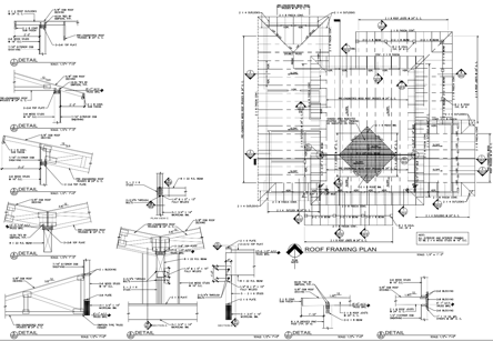 Roof framing plan of Crosby-Meadows Community Center